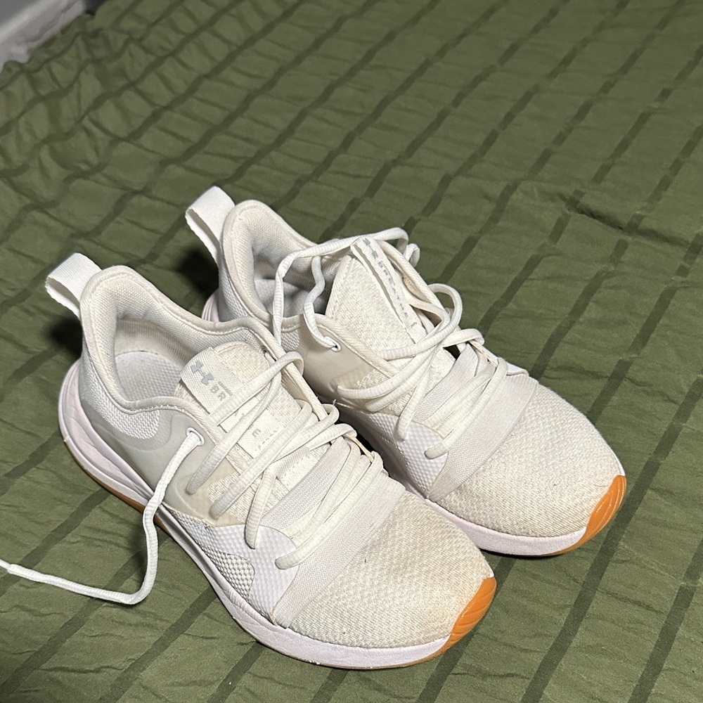 Under Armour White and Orange Athletic Shoes